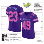 Maglia da calcio personalizzata in maglia blu-viola rosa-chiaro autentica Maglia da calcio personalizzata in maglia blu-viola rosa-chiaro autentica