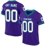 Maglia da football personalizzata retrò nera e viola autentica Maglia da football personalizzata retrò nera e viola autentica