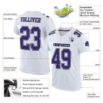 Maglia da football personalizzata viola autentica in maglia bianca grigio-nera Maglia da football personalizzata viola autentica in maglia bianca grigio-nera