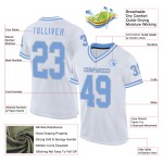Maglia da football bianca personalizzata blu-grigia leggera retrò autentica