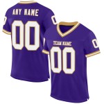 Maglia da football vintage in maglia dorata, viola e bianca, personalizzata Maglia da football vintage in maglia dorata, viola e bianca, personalizzata