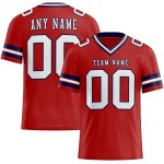 Maglia da football personalizzata autentica bianca e blu navy in rete rossa Maglia da football personalizzata autentica bianca e blu navy in rete rossa