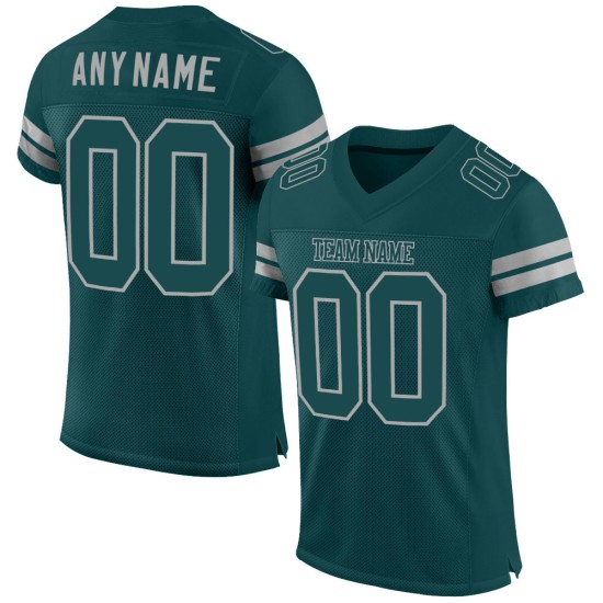 Maglia da calcio a rete autentica verde-grigio mezzanotte verde personalizzato Maglia da calcio a rete autentica verde-grigio mezzanotte verde personalizzato