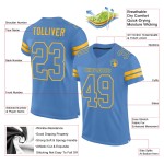 Maglia da football personalizzata autentica in maglia leggera blu oro Maglia da football personalizzata autentica in maglia leggera blu oro