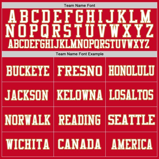 Maglia da football rossa, bianca, personalizzata, autentica, retrò, oro Maglia da football rossa, bianca, personalizzata, autentica, retrò, oro