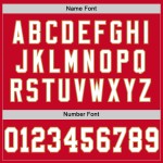 Maglia da football rossa, bianca, personalizzata, autentica, retrò, oro Maglia da football rossa, bianca, personalizzata, autentica, retrò, oro