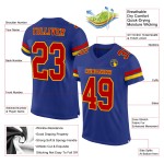 Maglia da calcio autentica rossa e gialla personalizzata in rete Maglia da calcio autentica rossa e gialla personalizzata in rete