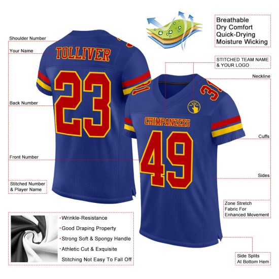 Maglia da calcio autentica rossa e gialla personalizzata in rete Maglia da calcio autentica rossa e gialla personalizzata in rete
