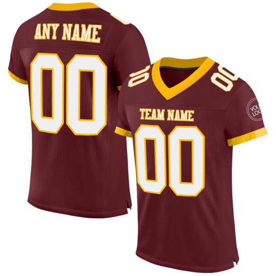 Maglia da calcio bordeaux in maglia bianca e oro personalizzata autentica Maglia da calcio bordeaux in maglia bianca e oro personalizzata autentica
