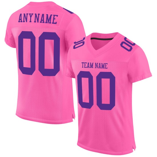 Maglia da calcio personalizzata autentica viola in rete rosa Maglia da calcio personalizzata autentica viola in rete rosa