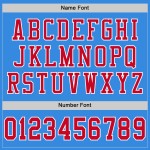 Maglia da football Powder Red-White Throwback, blu, personalizzata, autentica Maglia da football Powder Red-White Throwback, blu, personalizzata, autentica