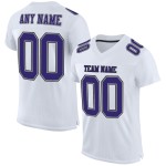 Maglia da football personalizzata viola autentica in maglia bianca grigio-nera Maglia da football personalizzata viola autentica in maglia bianca grigio-nera