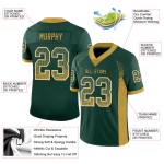 Maglia da football personalizzata Green Mesh Drift Fashion, oro antico e bianco Maglia da football personalizzata Green Mesh Drift Fashion, oro antico e bianco
