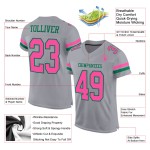 Maglia da football personalizzata in maglia grigia autentica verde rosa - Kelly Maglia da football personalizzata in maglia grigia autentica verde rosa - Kelly