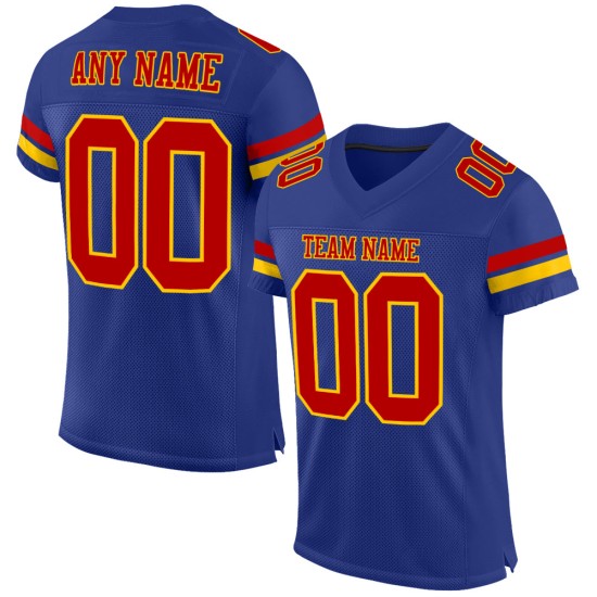 Maglia da calcio autentica rossa e gialla personalizzata in rete Maglia da calcio autentica rossa e gialla personalizzata in rete