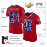 Maglia da football americano vintage, blu royal e bianca, autentica, personalizzata, rossa Maglia da football americano vintage, blu royal e bianca, autentica, personalizzata, rossa
