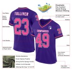 Maglia da football personalizzata autentica viola retrò rosa-nera