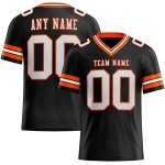 Maglia da calcio a rete autentica nera bianca-arancione personalizzata