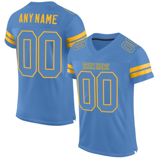 Maglia da football personalizzata autentica in maglia leggera blu oro Maglia da football personalizzata autentica in maglia leggera blu oro