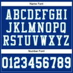 Maglia da calcio autentica personalizzata, bianca e blu royal in maglia