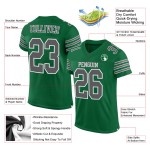 Maglia da football personalizzata Kelly Green in maglia autentica, grigio acciaio-bianco Maglia da football personalizzata Kelly Green in maglia autentica, grigio acciaio-bianco