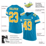 Maglia a rete autentica Pantera blu oro-bianca personalizzata Maglia a rete autentica Pantera blu oro-bianca personalizzata
