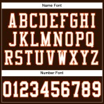 Maglia da football autentica marrone personalizzata in maglia bianca e arancione Maglia da football autentica marrone personalizzata in maglia bianca e arancione