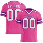 Maglia da football autentica personalizzata in maglia rosa bianco-viola Maglia da football autentica personalizzata in maglia rosa bianco-viola