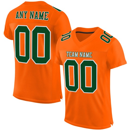 Maglia da calcio verde-bianca autentica arancione personalizzata Maglia da calcio verde-bianca autentica arancione personalizzata