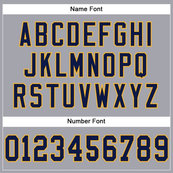 Maglia da football personalizzata in maglia blu navy e oro, grigio chiaro, autentica Maglia da football personalizzata in maglia blu navy e oro, grigio chiaro, autentica