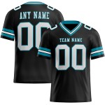 Maglia da calcio nera autentica personalizzata in maglia bianca-verde acqua