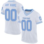 Maglia da football bianca personalizzata blu-grigia leggera retrò autentica