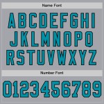 Maglia da football retrò grigia autentica personalizzata in rete verde acqua e nero Maglia da football retrò grigia autentica personalizzata in rete verde acqua e nero