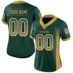 Maglia da football personalizzata Green Mesh Drift Fashion, oro antico e bianco Maglia da football personalizzata Green Mesh Drift Fashion, oro antico e bianco
