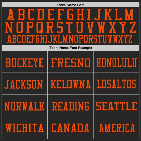 Maglia retrò da football americano, nera, personalizzata, blu-arancio, autentica Maglia retrò da football americano, nera, personalizzata, blu-arancio, autentica
