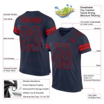 Maglia da calcio autentica blu navy personalizzata blu navy-rossa Maglia da calcio autentica blu navy personalizzata blu navy-rossa