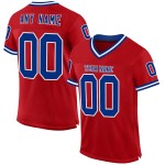 Maglia da football americano vintage, blu royal e bianca, autentica, personalizzata, rossa Maglia da football americano vintage, blu royal e bianca, autentica, personalizzata, rossa