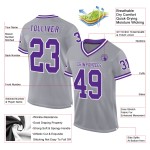 Maglia da football viola-bianca retrò personalizzata autentica grigia Maglia da football viola-bianca retrò personalizzata autentica grigia