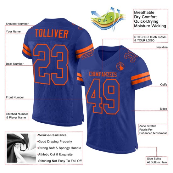 Maglia da calcio personalizzata Royal-Arancia Royal autentica Maglia da calcio personalizzata Royal-Arancia Royal autentica