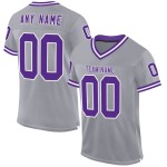Maglia da football viola-bianca retrò personalizzata autentica grigia Maglia da football viola-bianca retrò personalizzata autentica grigia