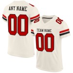 Maglia da calcio personalizzata, autentica, in maglia rossa e nera color crema Maglia da calcio personalizzata, autentica, in maglia rossa e nera color crema