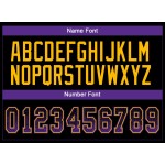 Maglia da football nera personalizzata Drift Mesh viola-oro Maglia da football nera personalizzata Drift Mesh viola-oro