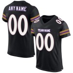 Maglia da calcio nera personalizzata autentica bianca e viola Maglia da calcio nera personalizzata autentica bianca e viola