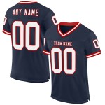 Maglia da football autentica personalizzata Throwback Navy Mesh Bianco-Rosso Maglia da football autentica personalizzata Throwback Navy Mesh Bianco-Rosso