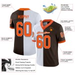 Maglia da football personalizzata arancione-bianca moda marrone divisa