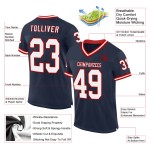 Maglia da football autentica personalizzata Throwback Navy Mesh Bianco-Rosso Maglia da football autentica personalizzata Throwback Navy Mesh Bianco-Rosso