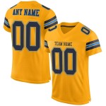 Maglia da football blu navy-cipria autentica personalizzata in oro Maglia da football blu navy-cipria autentica personalizzata in oro