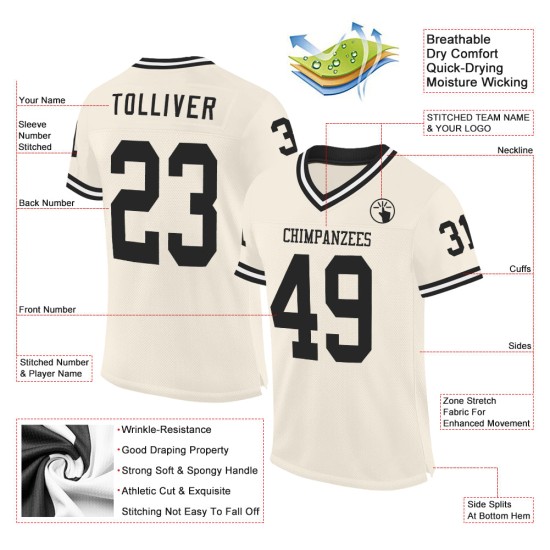 Maglia da football americana autentica personalizzata, nera e bianca, stile retrò Maglia da football americana autentica personalizzata, nera e bianca, stile retrò