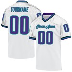 Maglia da calcio personalizzata Throwback viola-acquamarina autentica bianca Maglia da calcio personalizzata Throwback viola-acquamarina autentica bianca