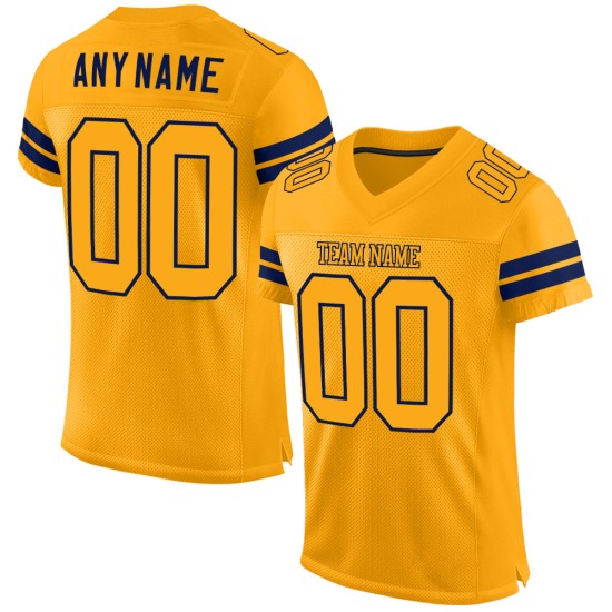 Maglia da football autentica personalizzata Gold-Navy Mesh Gold Maglia da football autentica personalizzata Gold-Navy Mesh Gold